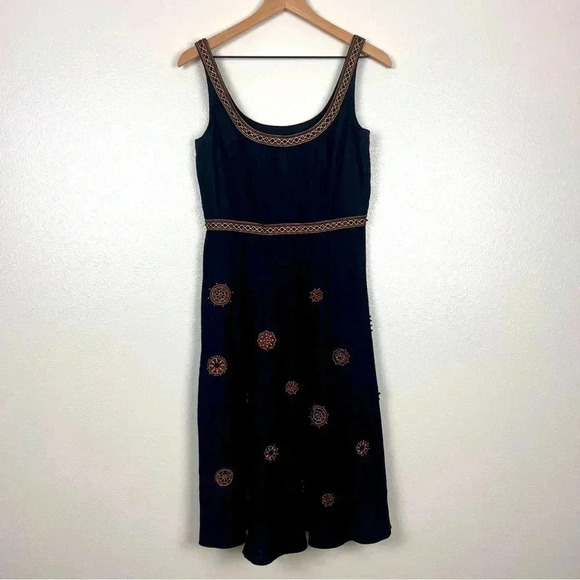 Vintage Maggy London Black Linen Dress - Picture 1 of 7